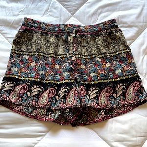 Aztec/Boho flowy fabric shorts